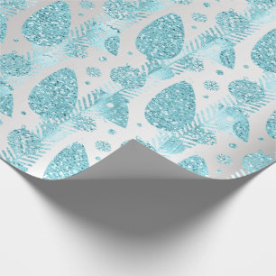 Frohe Ferien Grauer Glitzer Weihnachtsbaum Geschenkpapier