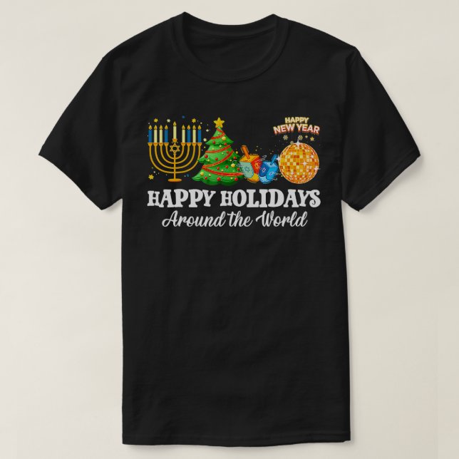 Frohe Ferien in der Welt Weihnachtsfamilie m T-Shirt (Design vorne)