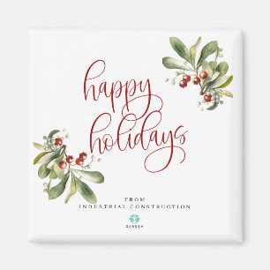 Frohe Ferien Weihnachtsmagnet mit Firmenlogo Magnet