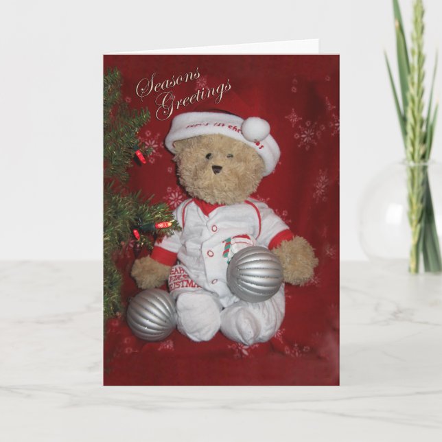 Frohe Festtage Bear Feiertagskarte (Vorderseite)