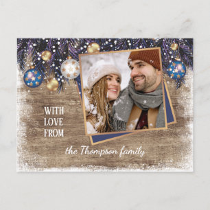 Frohe Festtage der klassischen Liebe Holzkörnmuste Postkarte