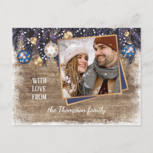 Frohe Festtage der klassischen Liebe Holzkörnmuste Postkarte