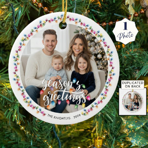 Frohe Festtage Ein Foto Weihnachtslicht Keramik Ornament