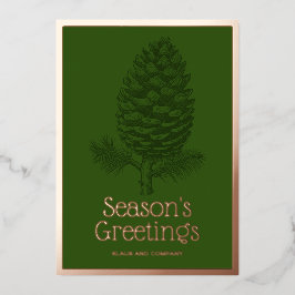 Frohe Festtage Fifone Pinecone Corporate Moderne Folien Feiertagskarte