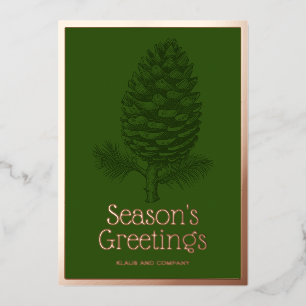 Frohe Festtage Fifone Pinecone Corporate Moderne Folien Feiertagskarte