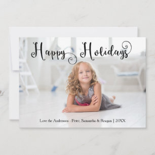 Frohe Festtage Foto Swirly-Schrift - Weihnachtskar Feiertagskarte