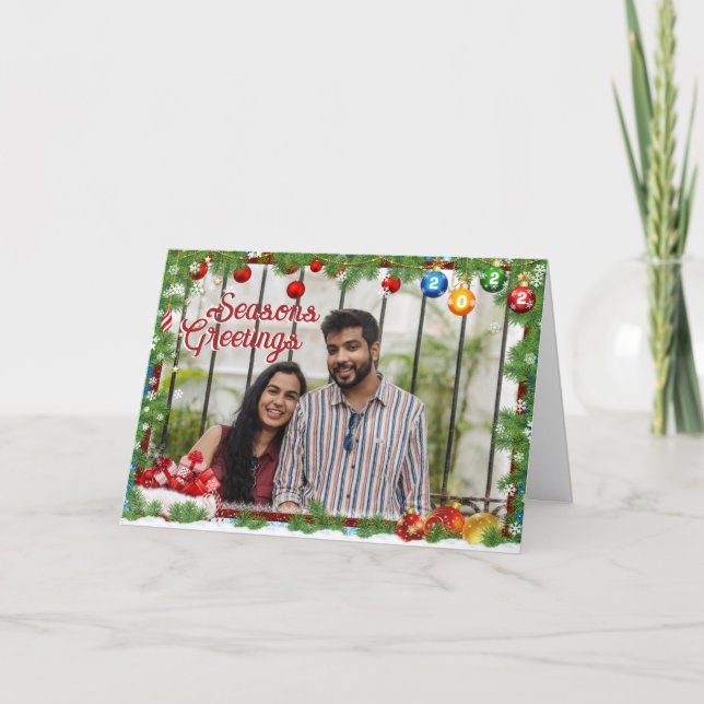 Frohe Festtage geklappte Grußkarte Karte (Vorderseite)