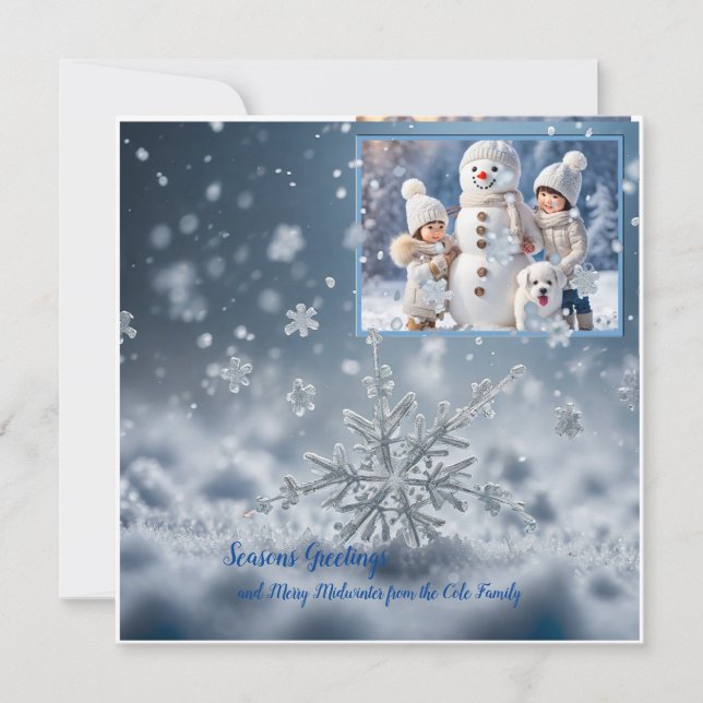 Frohe Festtage, Minimalistisch, Personalisiert Karte (Vorderseite)