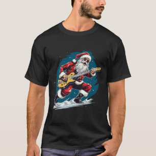 Frohe Festtage mit diesem coolen Gitarren-Santa C T-Shirt