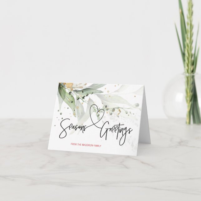 Frohe Festtage Moderne Weihnachts-Eukalyptuskarte Karte (Vorderseite)