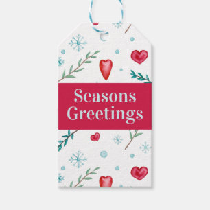 Frohe Festtage   Niedlicher Schneeflocken & Herzau Geschenkanhänger