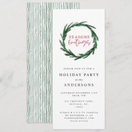 Frohe Festtage streifen Wasserfarbenkranz Urlaub Einladung