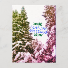 Frohe Festtage TREES ANTIQUE POSTCARD Postkarte