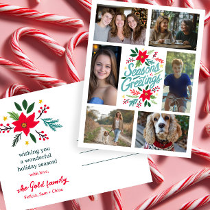 FROHE FESTTAGE Weihnachten CUSTOM 6 FOTO Urlaub Postkarte