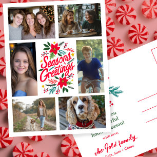 FROHE FESTTAGE Weihnachten CUSTOM 6 FOTO Urlaub Postkarte