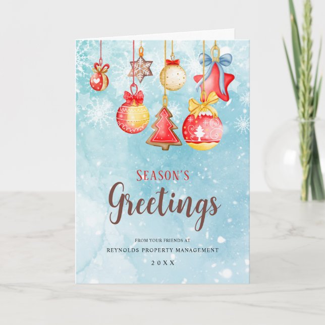 Frohe Festtage Weihnachts-Corporate Holiday Card Feiertagskarte (Vorderseite)