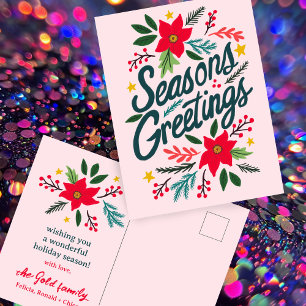 FROHE FESTTAGE Weihnachtsfeiertag Xmas CUSTOM Postkarte
