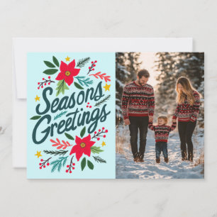 FROHE FESTTAGE Weihnachtsfeiertage CUSTOM FOTO Feiertagskarte