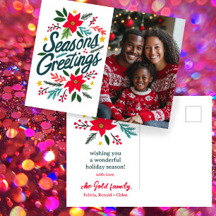 FROHE FESTTAGE Weihnachtsfeiertage CUSTOM FOTO Postkarte