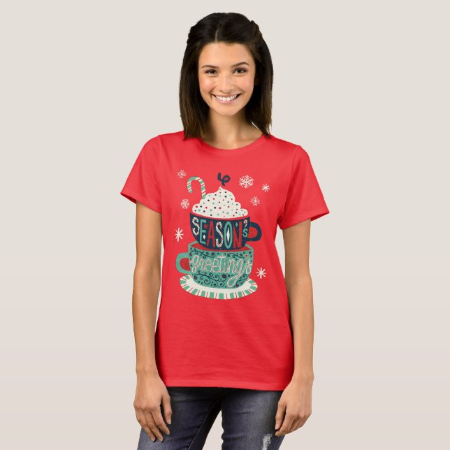 Frohe Festtage Weihnachtsfest T-Shirt (Vorne ganz)
