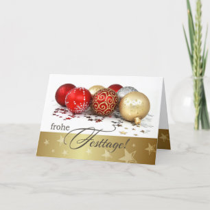 Frohe Festtage. Weihnachtskarte auf Deutsch Feiertagskarte
