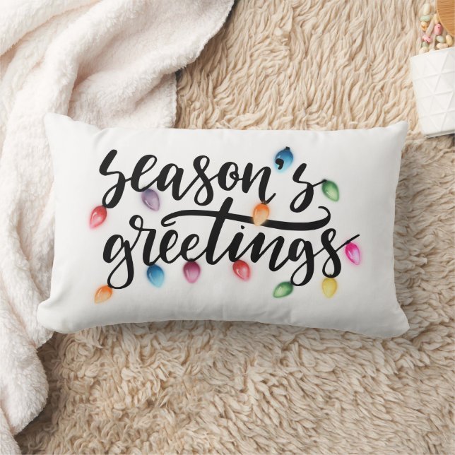 Frohe Festtage Weihnachtslicht Weiß Lendenkissen (Decke)