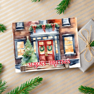 Frohe Festtage Weihnachtsstraße New York Postkarte