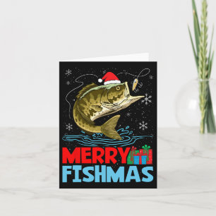 Frohe Fisch-Weihnachten Fischerei-Urlaub Karte