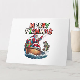 Frohe Fisch-Weihnachten Santa Angler Liebhaber Lus Karte