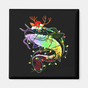 Frohe Fisch-Weihnachten Santa Angler Lustiger Fisc Magnet