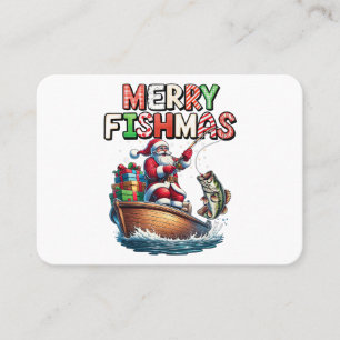 Frohe Fisch-Weihnachten Santa Angler Lustiger Fisc Visitenkarte