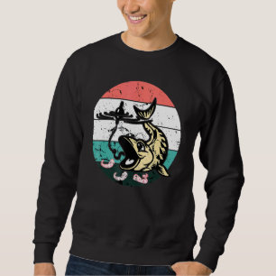 Frohe Fische und Wurmfisch Farm gestört Retro Sweatshirt