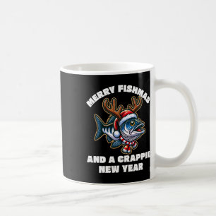 Frohe Fischmassen und ein Crappie Neujahr Fischen Kaffeetasse