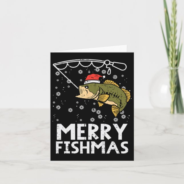 Frohe Fishmas Fisch Fischen Weihnachten Vater Männ Karte (Vorderseite)