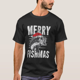 Frohe Fishmas Funny Fishing Weihnachten T-Shirt