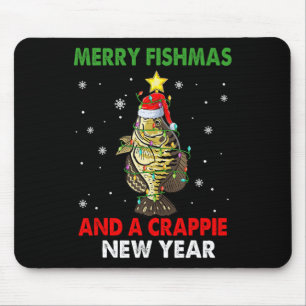 Frohe Fishmas und ein Crappie Neujahr Funny Mousepad