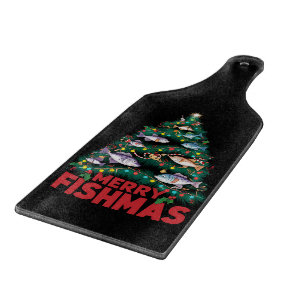 Frohe Fishmas Weihnachtsbaum Lights Fish Angeln Schneidebrett