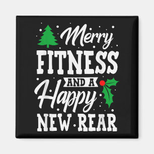 Frohe Fitness Glückliches Neues Hinterteil Workout Magnet