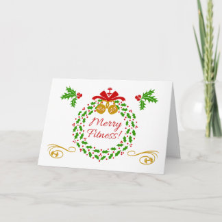 Frohe Fitness Wreath Weihnachtskarte Feiertagskarte