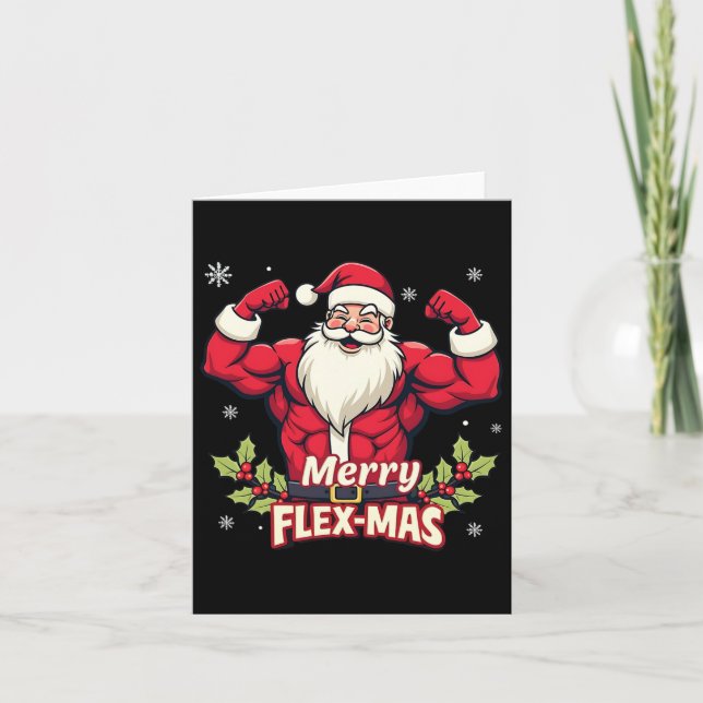 Frohe Flex-mas Muskeln für Weihnachten Weihnachten Karte (Vorderseite)