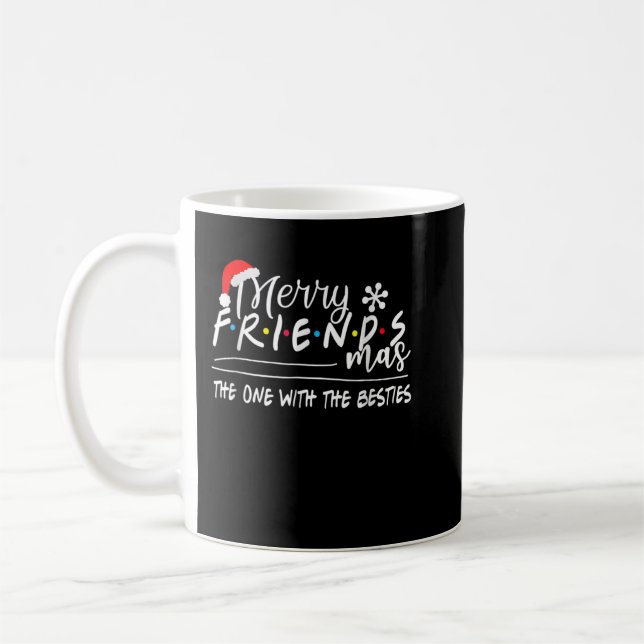 Frohe Freunde, die mit den Bestien Christma Kaffeetasse (Links)