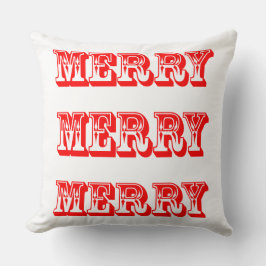 Frohe, fröhliche, frohe Weihnachten und glückliche Kissen