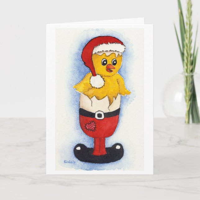 Frohe Frühstücksküken Feiertagskarte (Vorderseite)