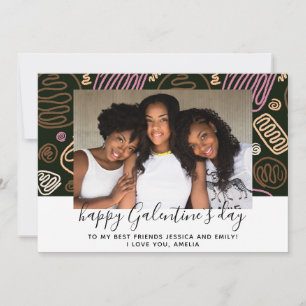 Frohe Galentine`s Day Freund Foto Feiertagskarte