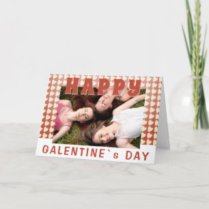 Frohe Galentine`s Day Herz Foto Freundin Feiertagskarte