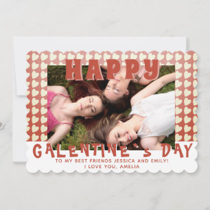 Frohe Galentine`s Day Herz Foto Freundin Feiertagskarte