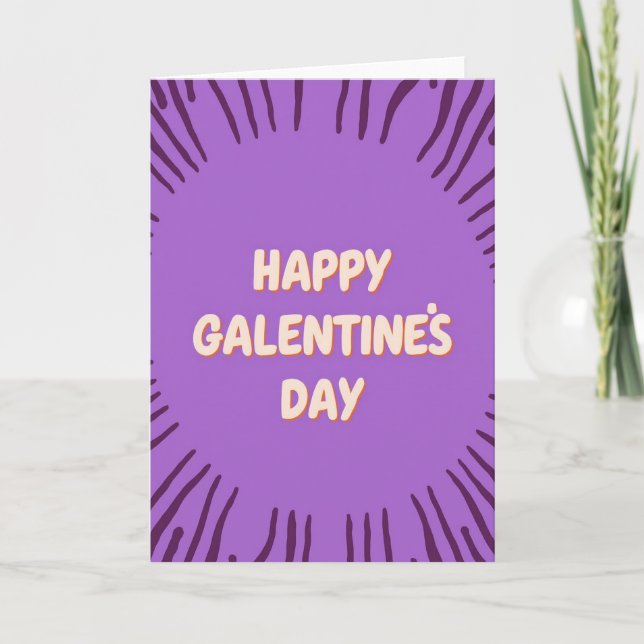 Frohe Galentines Day Burst Karte (Vorderseite)