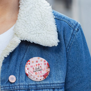 Frohe Galentine's Day Food & Spirits Party Button