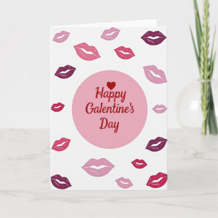 Frohe Galentines Day Glossy Lippen Karte