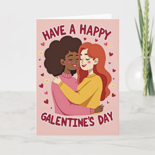 Frohe Galentines Day Herzen Liebeskarte Karte